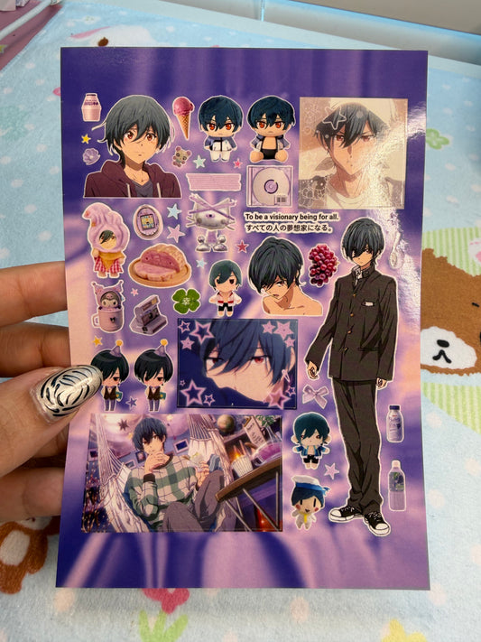 EJ Free! (Iwatobi Swim Club) Sticker Sheet