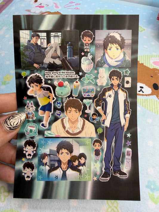 EV Free! (Iwatobi Swim Club) Sticker Sheet